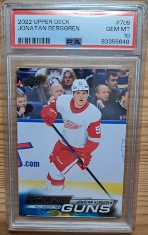 2022-23 Upper Deck Extended Series Young Guns Jonatan Berggren #705 PSA 10 front